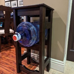 Handmade Solid Wood 5-Gallon Water Jug Holder – 2-Tier Kitchen Organizer – Table Top